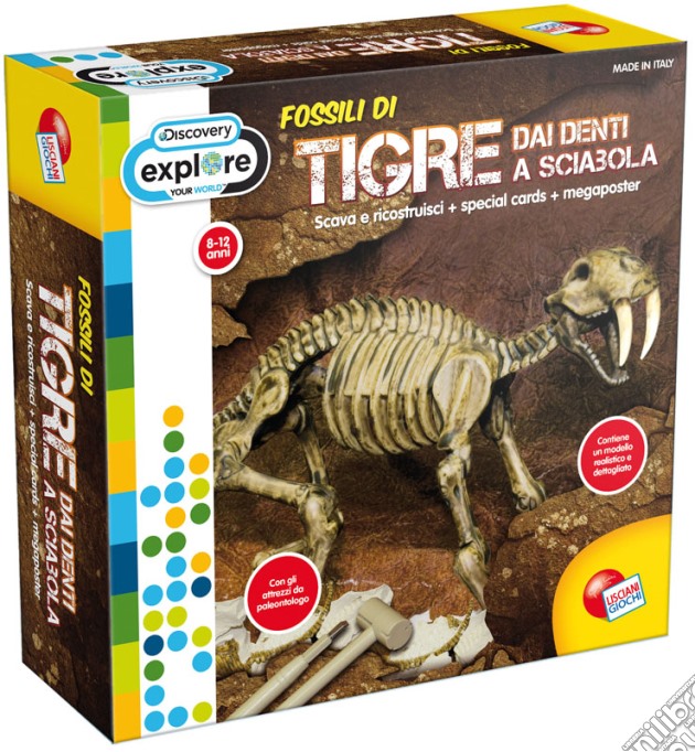 Discovery superkit fossili super kit tigre sciabola gioco di Lisciani