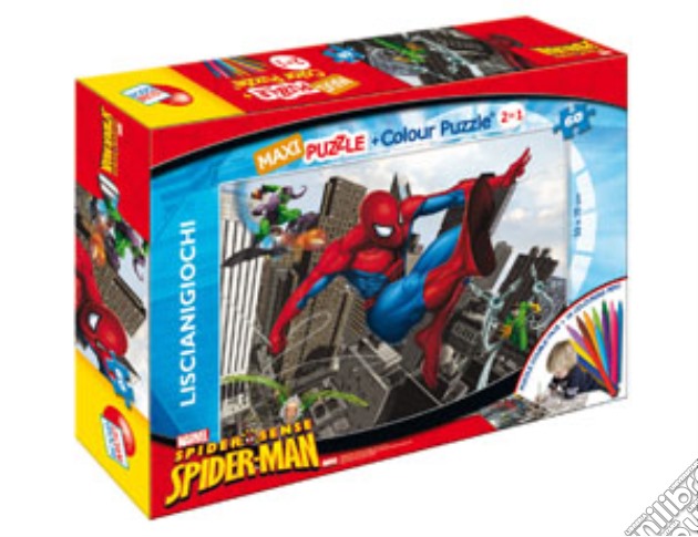 Puzzle color plus maxi 60 spiderman (4-10 anni) puzzle di Lisciani