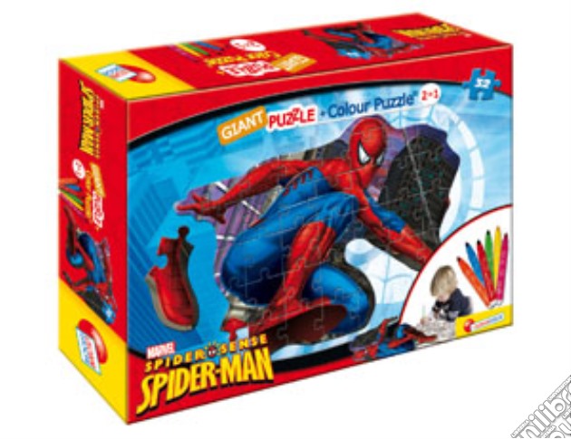 Puzzle color plus gigante sagoma spiderman (4-10 anni) puzzle di Lisciani