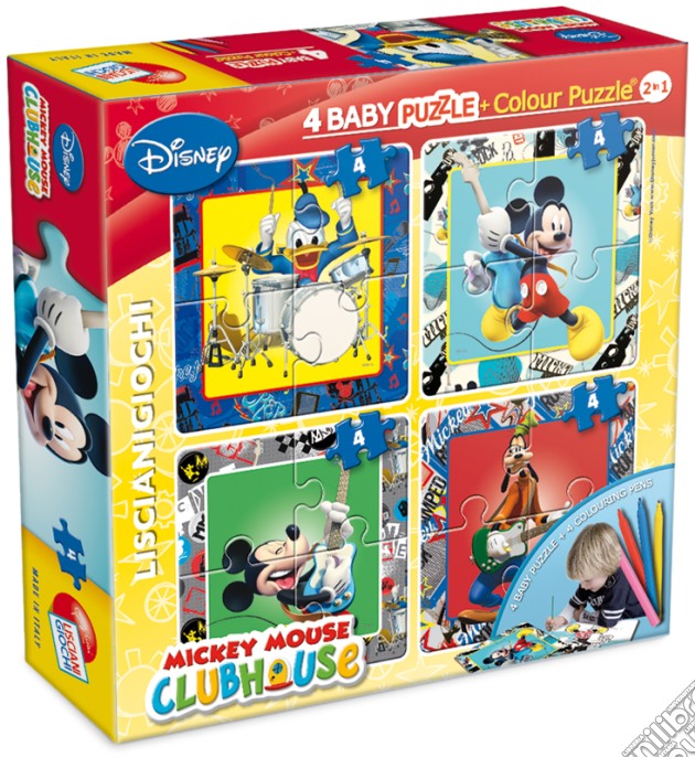 Disney - Puzzle Color Plus Baby Ass. (4 Minipuzzle+4 Pennarelli) (Principesse / Topolino / Winnie The Pooh) puzzle di Lisciani