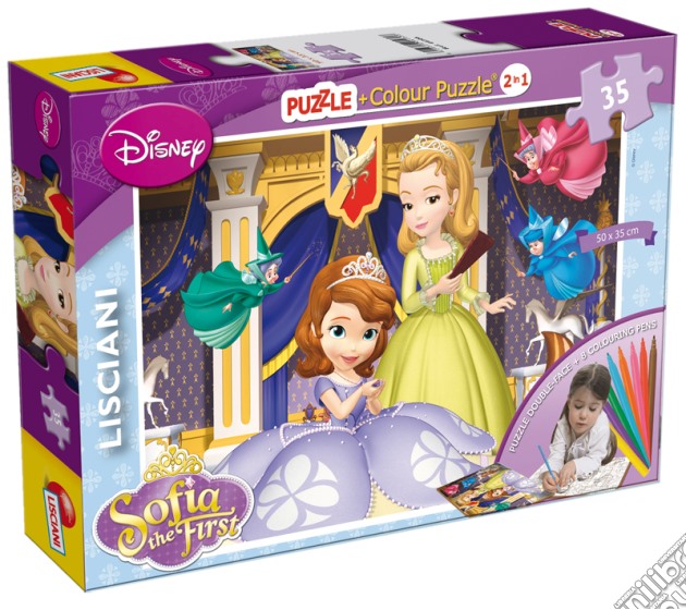 Sofia La Principessa - Puzzle Color Plus Super 35 Pz (Puzzle+8 Pennarelli) puzzle di Lisciani