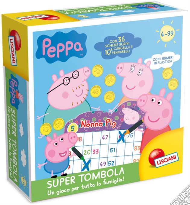 Peppa Pig - Super Tombola Scrivi E Cancella gioco di Lisciani