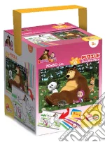 Masha E Orso - Fustino Puzzle Double-Face 48 Pz + Pennarelli - Sull'Erba