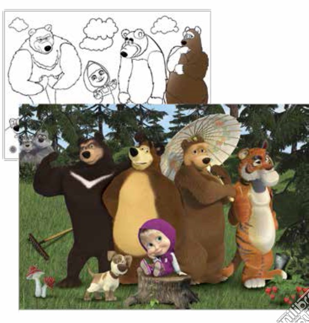 Masha E Orso - Puzzle Double-Face Plus 108 Pz puzzle di Lisciani