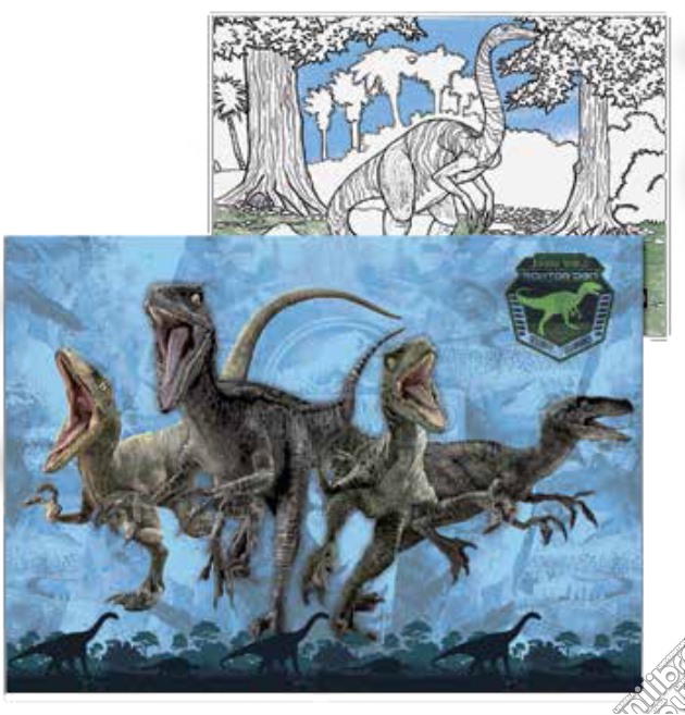 Jurassic World - Velociraptor - Puzzle Double-Face Plus 108 Pz puzzle di Lisciani