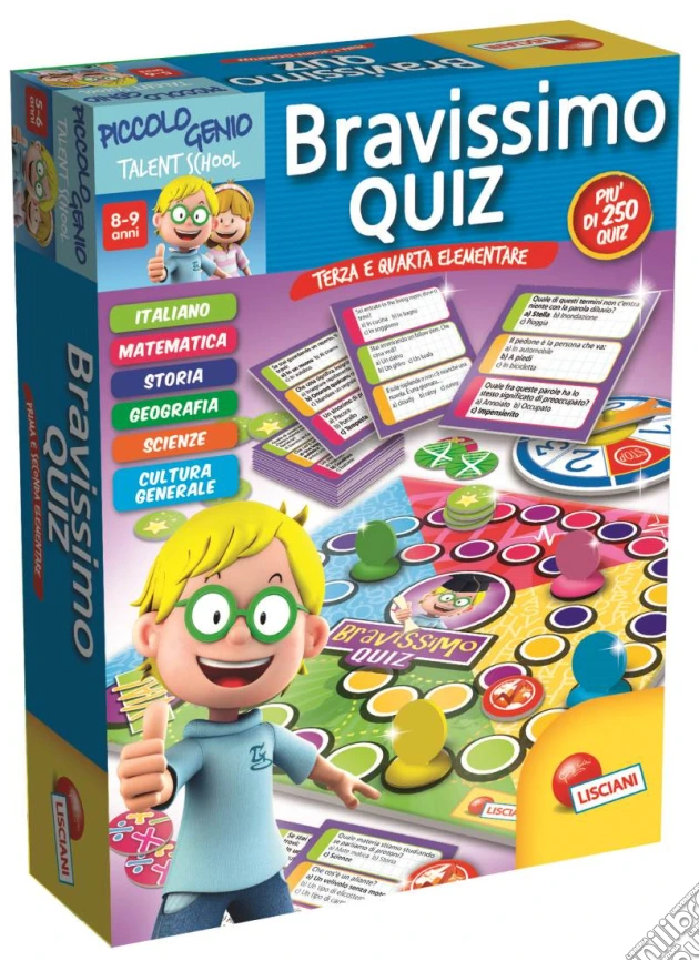 Piccolo Genio - Bravissimo Quiz (un articolo senza possibilità di scelta)(5-6 Anni / 7-8 Anni / 8-9 Ani / 9-10 Anni) gioco di Lisciani