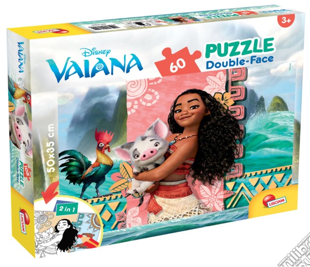 Vaiana - Puzzle Double-Face Plus 60 Pz puzzle di Lisciani