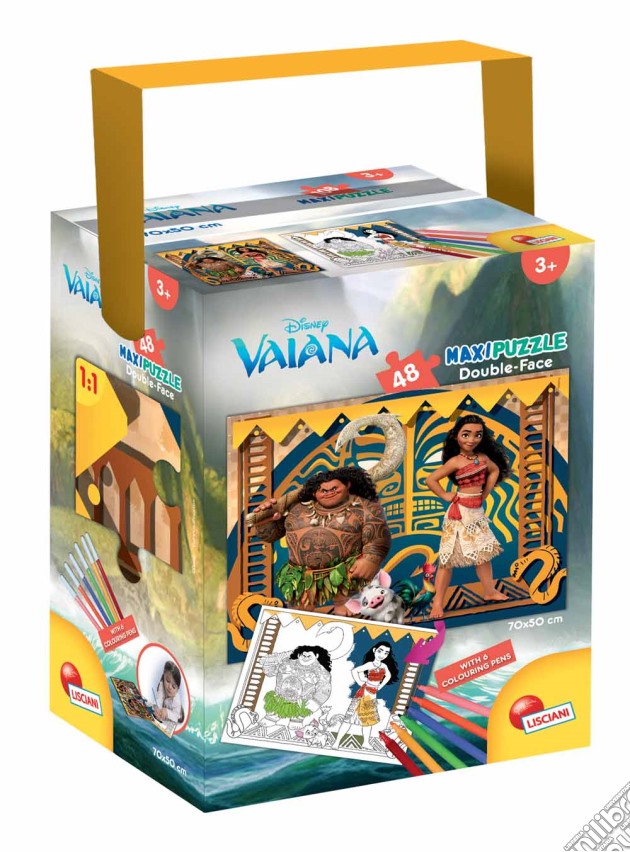 Vaiana - Fustino Puzzle Double-Face Maxi 48 Pz + Pennarelli puzzle di Lisciani
