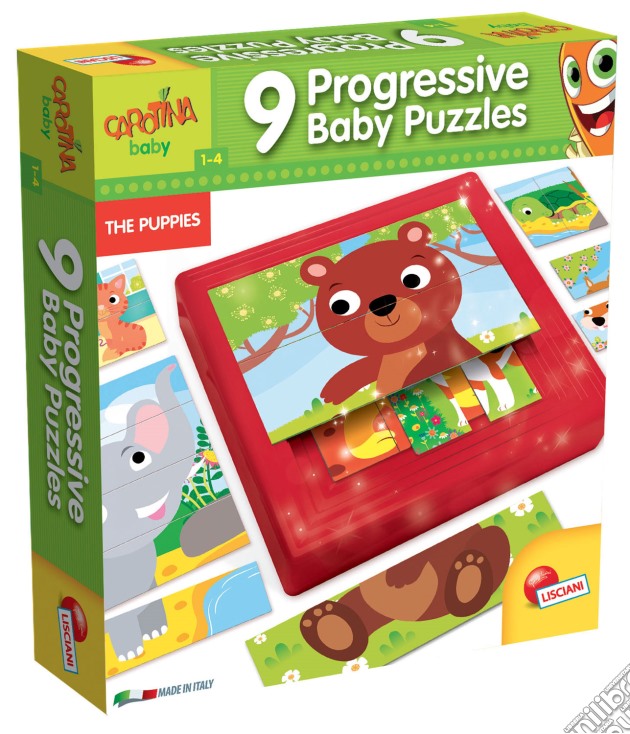 Carotina - 9 Progressive Baby Puzzle - Cuccioli gioco di Lisciani