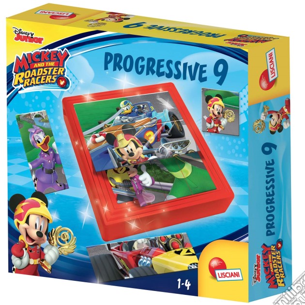 Topolino Roadster Racers - Progressive 9 - 9 Puzzle Progressivi Con Vaschetta Compositoio gioco di Lisciani