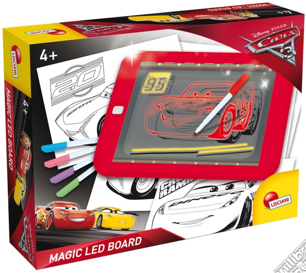 Cars 3 - Lavagnona Magica Led Fluo gioco di Lisciani