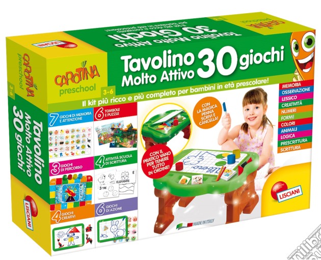 Carotina - Tavolino Molto Attivo 30 Giochi gioco di Lisciani