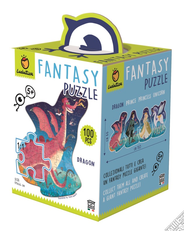 Ludattica - Fantasy Puzzle Sagomato 100 Pz Dragon puzzle