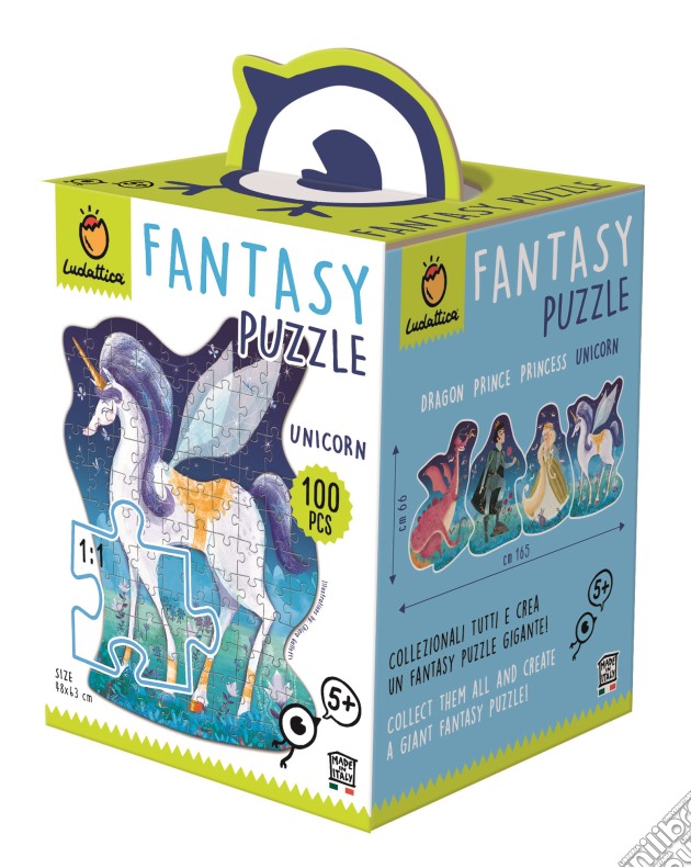 Ludattica - Fantasy Puzzle Sagomato 100 Pz Unicorn puzzle