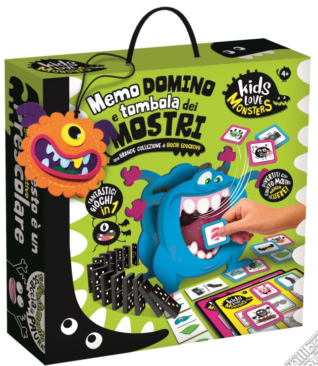 Kids Love Monsters - Domino, Tombola E Memo Dei Mostri gioco di Lisciani