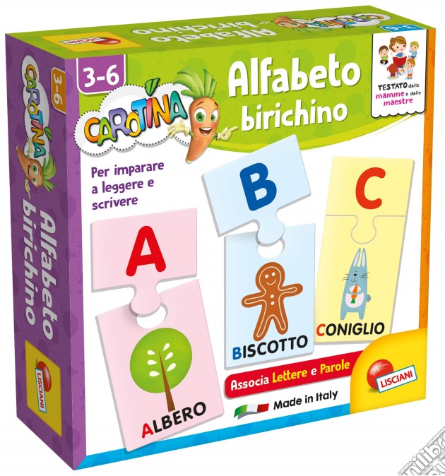 Lisciani: Carotina - Quadrotte Alfabeto Birichino gioco di Lisciani