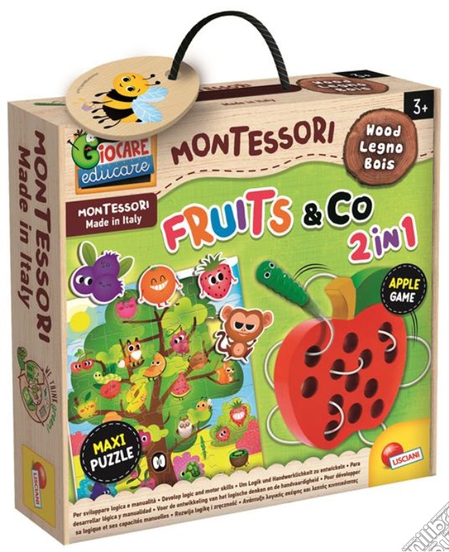 Lisciani: Montessori Baby - Legno Bruco Fruits&Co gioco