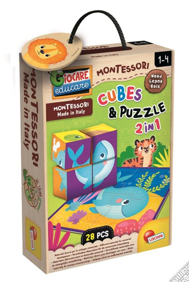 Lisciani: Montessori Baby - Legno Cubes And Puzzle gioco