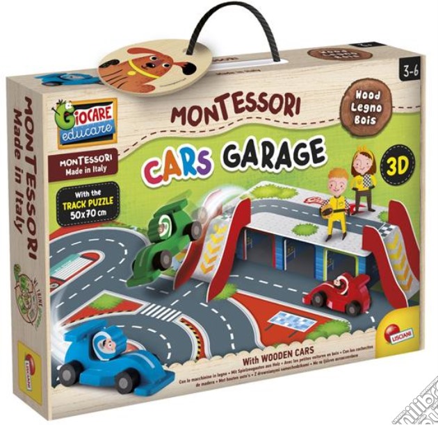 Lisciani: Montessori - Wood Cars Garage gioco
