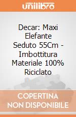 Decar: Maxi Elefante Seduto 55Cm - Imbottitura Materiale 100% Riciclato giochi