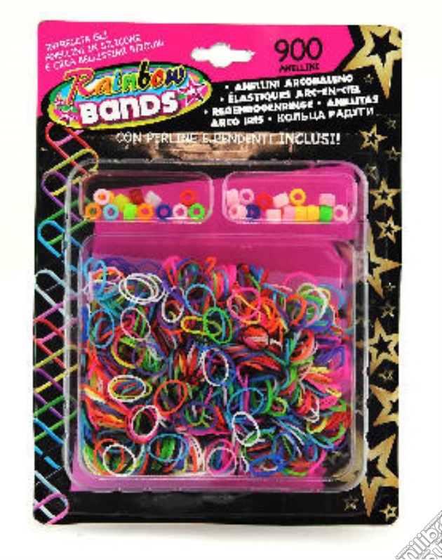 Rainbow Bands - Confezione 900 Elastici Con Perline E Ciondoli gioco di Globo