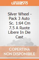 Silver Wheel - Pack 3 Auto Sc. 1:64 Cm 7.5 A Ruote Libere In Die Cast giochi