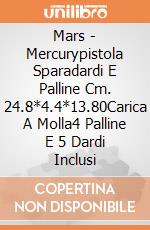 Mars - Mercurypistola Sparadardi E Palline Cm. 24.8*4.4*13.80Carica A Molla4 Palline E 5 Dardi Inclusi giochi