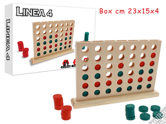 Teorema: Giochi In Scatola Gioco Linea 4 Versione In Legno 22.2X3.5X14.5Cm - Box gioco