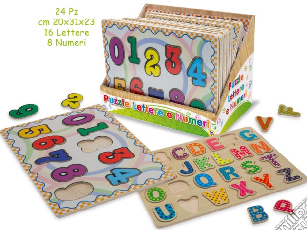 Teorema: Fatto Di Legno - Puzzle Numeri E Lettere 24Pz gioco