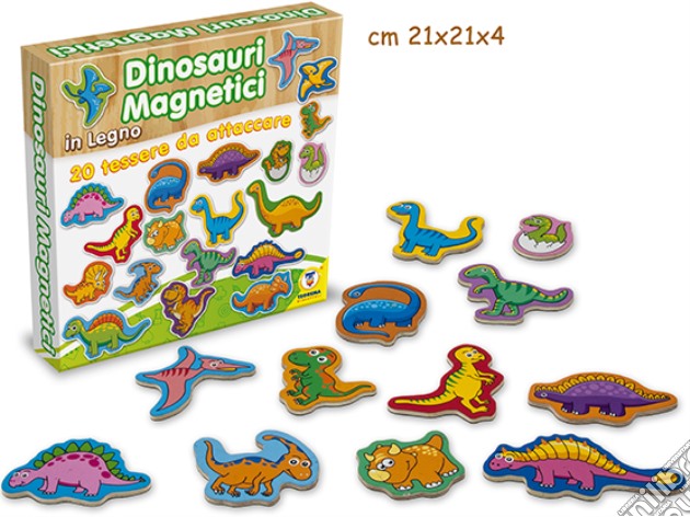 Tessere Magnetiche Dinosauri 20Pz - Box gioco di Teorema