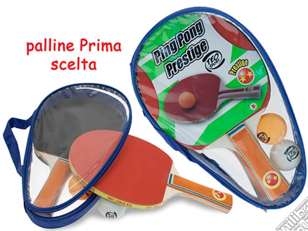 Teorema: Teosport - Set Ping Pong 2 Stelle Con 2 Palline 10 Mm gioco