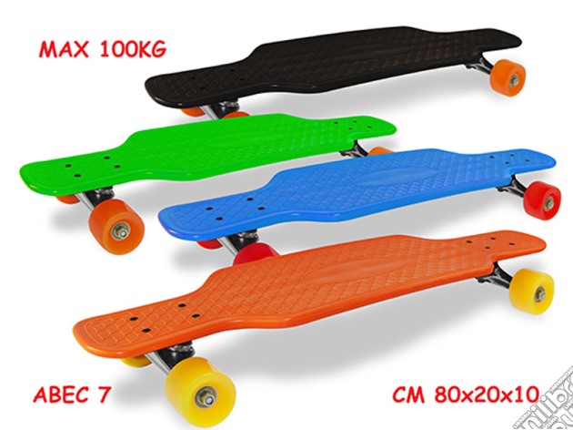 Skateboard In Pp Cuscinetti Abec-7 Ruote Pu 100 Kg Attacco In Alluminio gioco