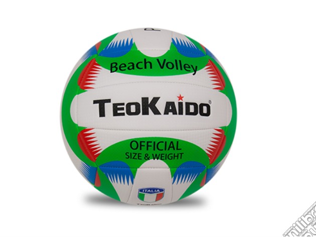 Pallone Teokaido Beach Volley Serie Premium Taglia 5 Bianco/Verde gioco
