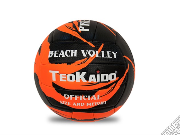Pallone Teokaido Beach Volley Serie Premium Taglia 5 Nero/Arancione gioco