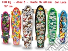 Skateboard Ruote Led Multi Abec-5 Max 100 Kg 57 Cm Attacco In Alluminio giochi
