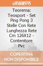 Teorema: Teosport - Set Ping Pong 3 Stelle Con Rete Lunghezza Rete Cm 126X12 - Contenitore Pvc giochi
