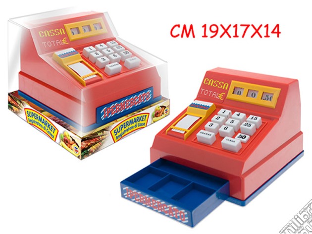 Cassa Supermarket Rossa 19x17x14 Cm gioco