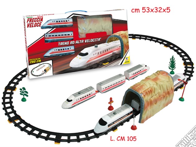 Treno Freccia Rossa Con Tunnel 46Pz - Window Box gioco di Teorema