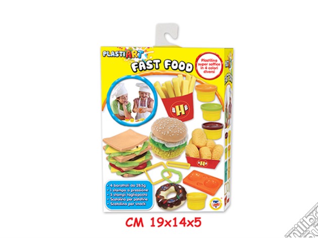 Plastiart - Fast Food - Set 4 Barattoli gioco