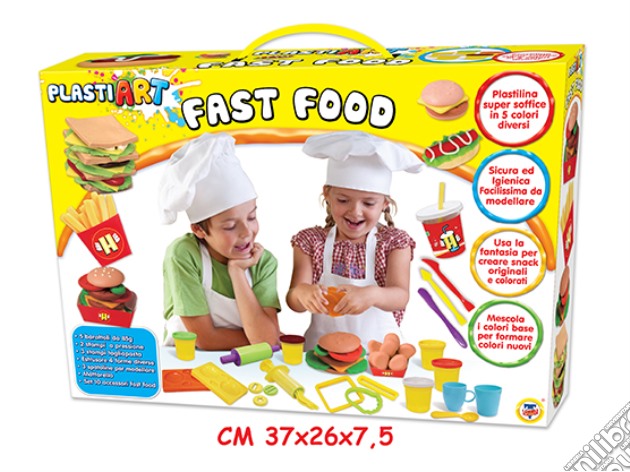 Plastiart - Fast Food - Set 5 Barattoli Grandi gioco
