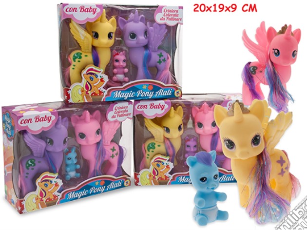 Magic Pony - Set 2 Unicorni Alati Con Baby Pony gioco