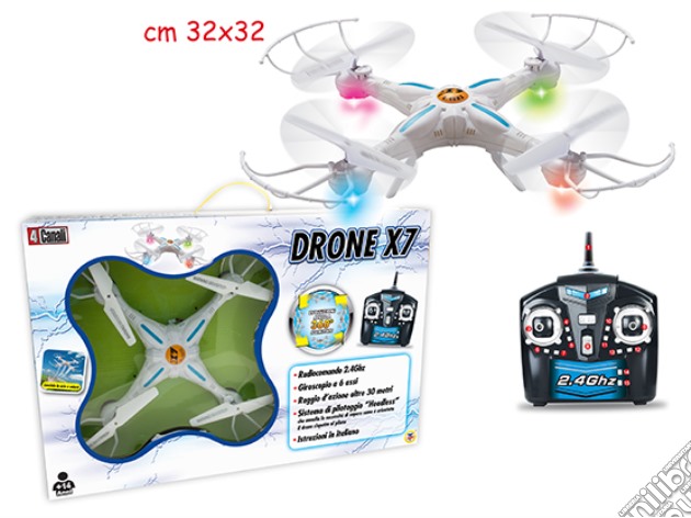 Drone X7 Con Radiocomando Funzione Headless 32x32 Cm gioco