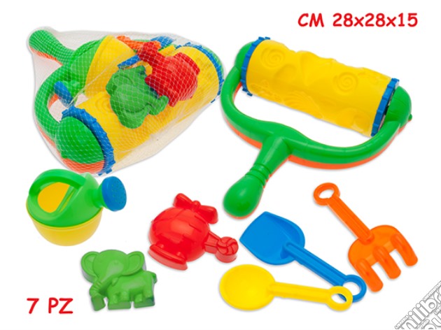 Set Spiaggia - Rullo Con Stampini E Accessori 7 Pz gioco