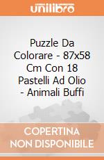 Puzzle Da Colorare - 87x58 Cm Con 18 Pastelli Ad Olio - Animali Buffi gioco
