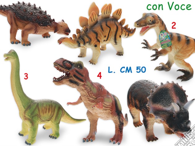 Dinosauri Soffici Giganti Con Suono 50 Cm 6 Mdl - Busta gioco di Teorema