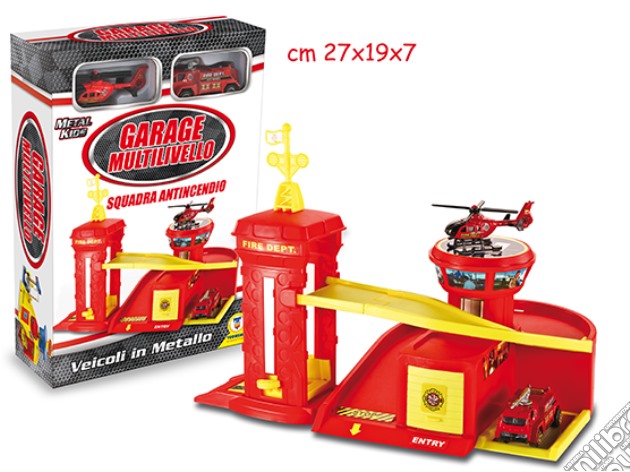 Garage Pompieri Multilivello Con Macchine Die Cast - Box gioco di Teorema