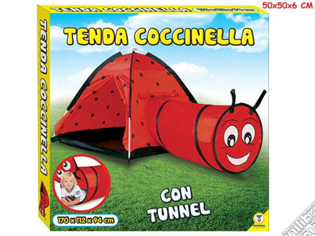Tenda Con Tunnel Coccinella 170*112*94Cm - Box gioco di Teorema