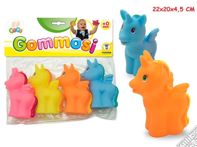 Gogo - Gommosi Unicorni Colorati 4 Pz - Busta gioco di Teorema