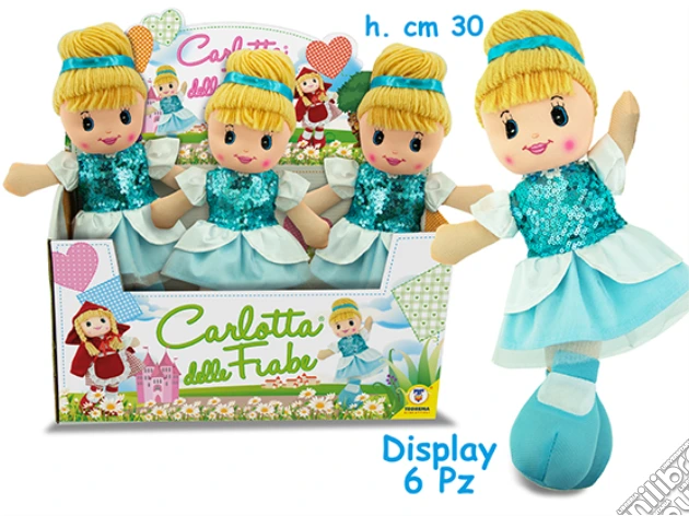 Carlotta - Bambola In Pezza Cenerentola 30 Cm - Display Box gioco