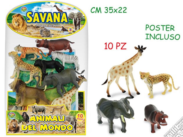 Animali Savana Con Poster 10 Pz gioco